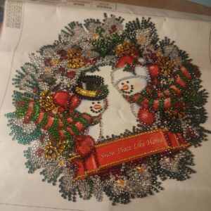 Diamond Art Snowman Wreath