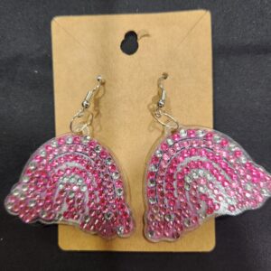 Diamond Art Earring Pink Rainbow